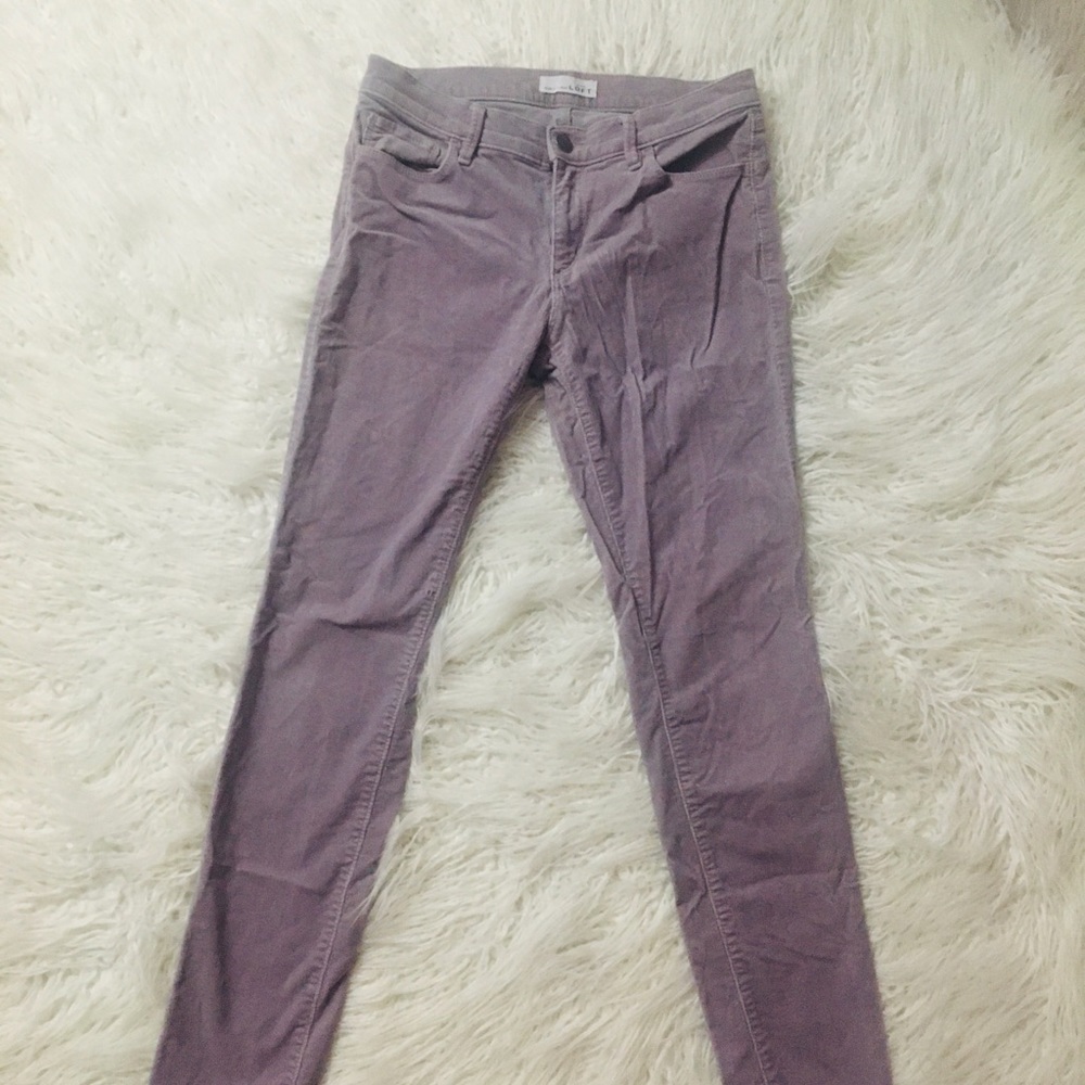 Ann Taylor Loft Lilac Corduroy Skinny Jeans
